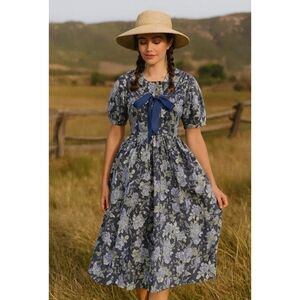 Vintage Laura Ashley Floral Women’s Midi Prairie Dress Size 8